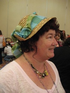 Cathy and her 1880s hat