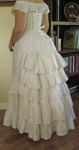 1st Petticoat back Bustle Ruffled Petticoat in Muslin