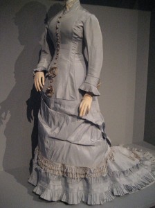1880 Silver Dinner Gown front
