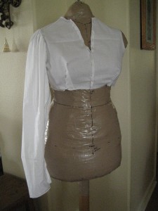 Fitted mockup on dressform